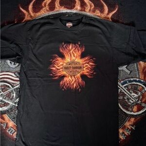 Harley-Davidson Black Tee with Fiery Logo